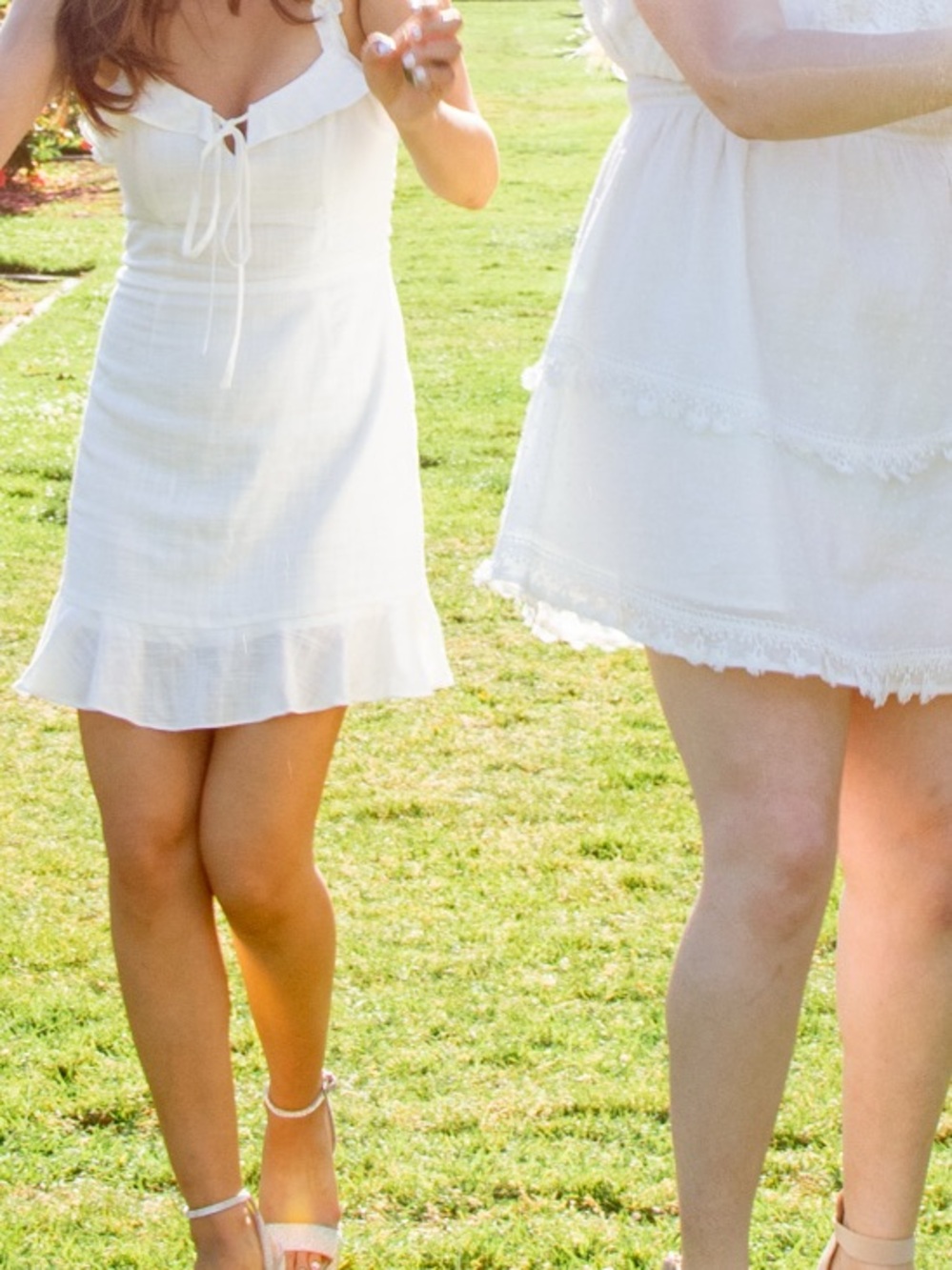 Lulus White Linen Ruffle Mini Dress Tie Front White Summer Mini Dress
